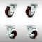 Service Caster 3.5 Inch SS Maroon Polyurethane Swivel Top Plate Caster Set with 2 Brakes SCC SCC-SS20S3514-PPUB-MRN-2-TLB-2 - alternate 1